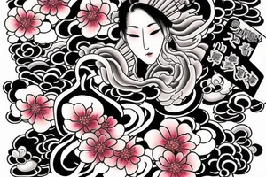 sakura hunnya irezumi smoke japanese traditional tattoo idea