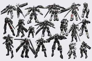 gundam wing mech with large scythe tattoo idea