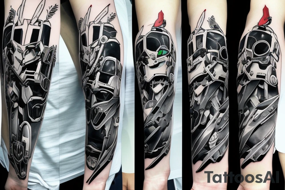 gundam wing mech wieding large death scythe tattoo idea