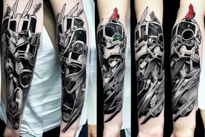gundam wing mech wieding large death scythe tattoo idea