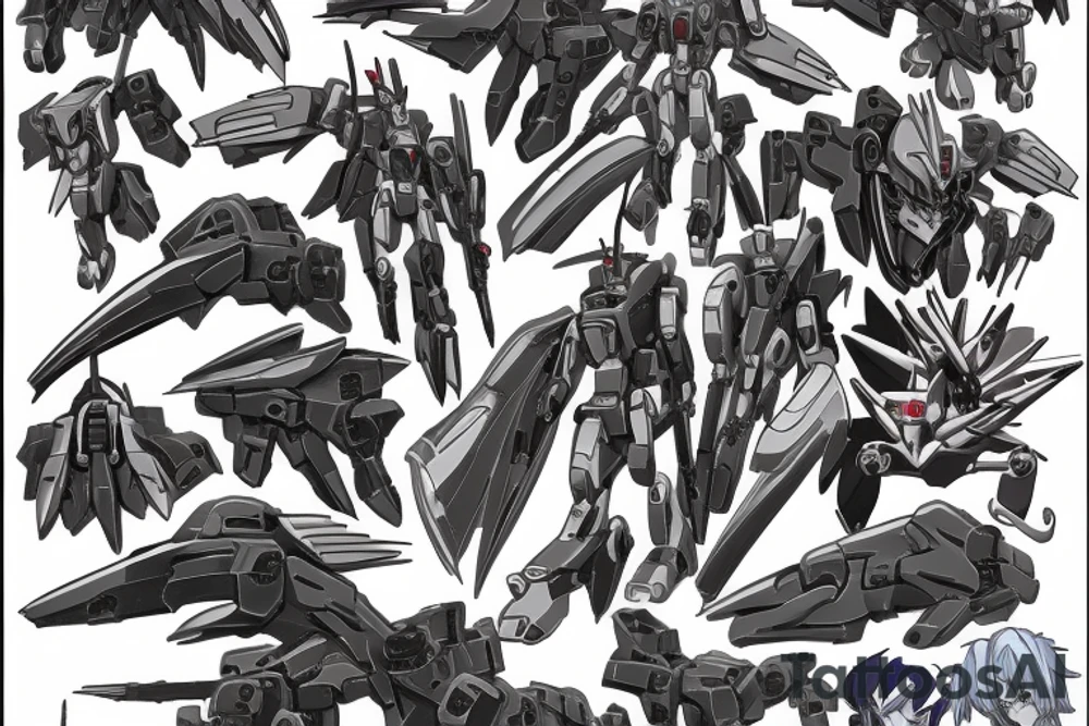 gundam wing style mech like grim reaper tattoo idea