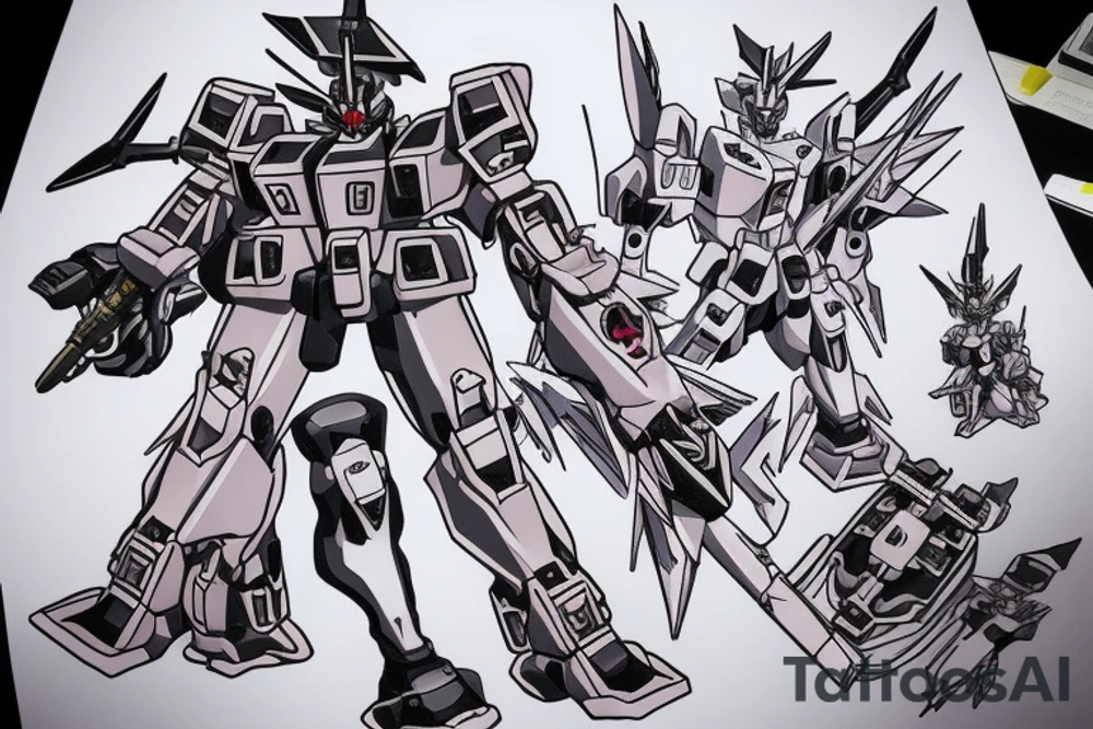gundam wing style mech like grim reaper tattoo idea