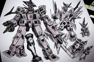 gundam wing style mech like grim reaper tattoo idea