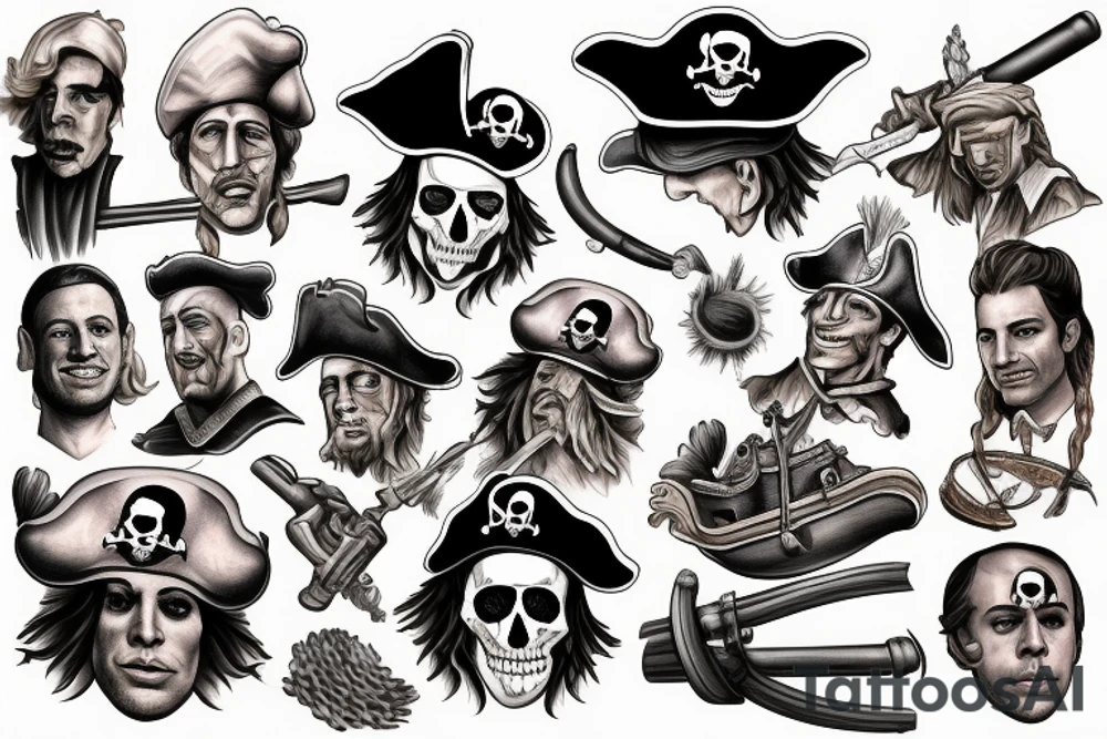 pirate with blunderbuss fighting jerry seinfeld tattoo idea