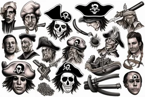 pirate with blunderbuss fighting jerry seinfeld tattoo idea