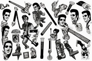 elvis presley half speed on a pogo stick tattoo idea