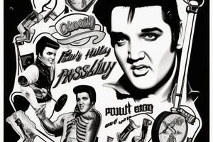 elvis presley half speed on a pogo stick tattoo idea