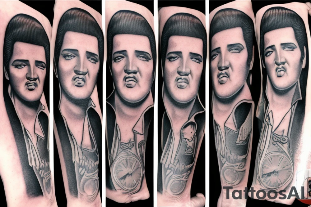 elvis presley half speed on a pogo stick tattoo idea