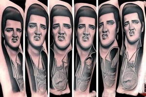 elvis presley half speed on a pogo stick tattoo idea