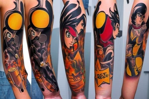 jet black cowboy beebop tattoo idea