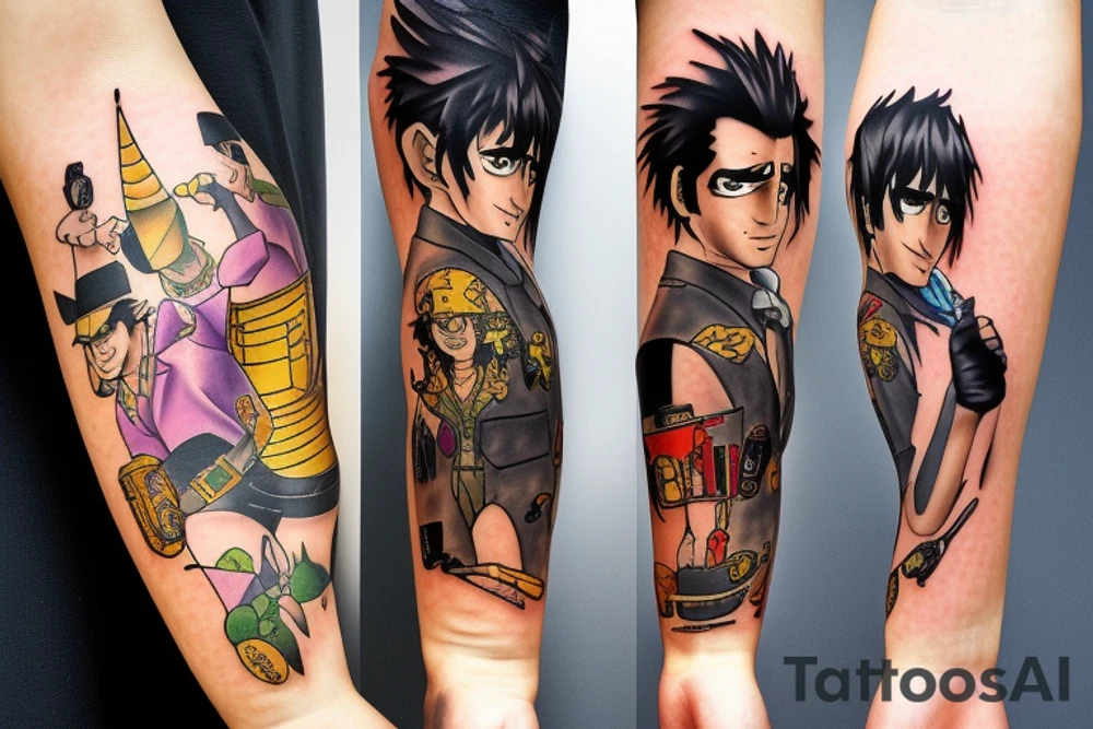 jet black cowboy beebop tattoo idea