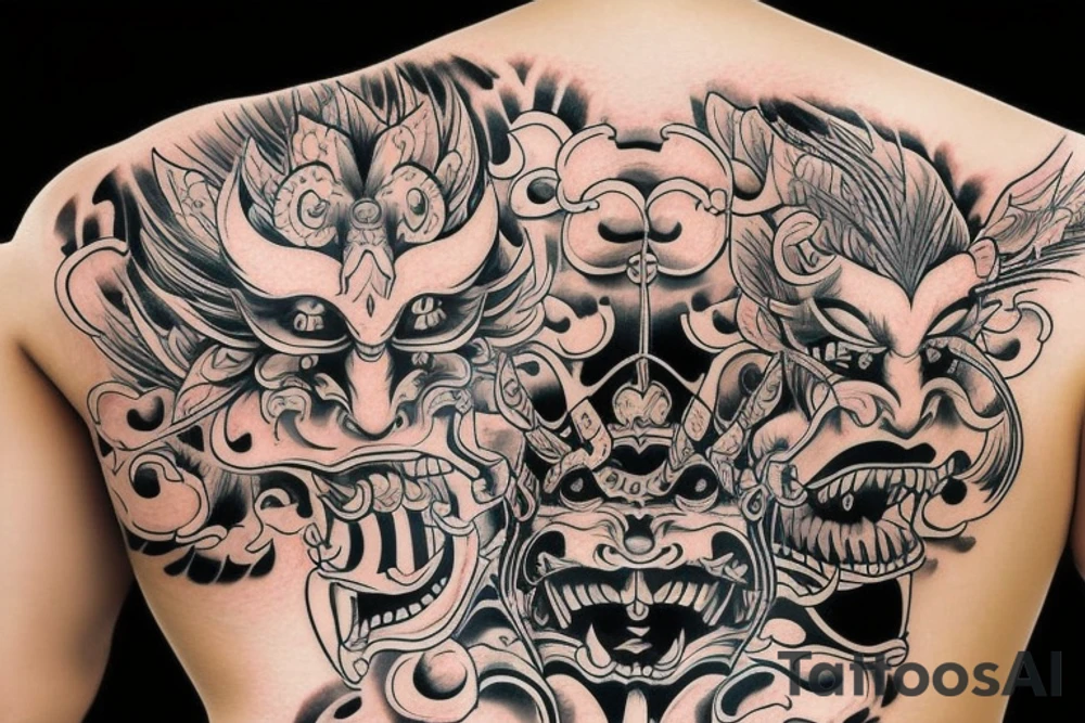 hannya mask back tattoo tattoo idea
