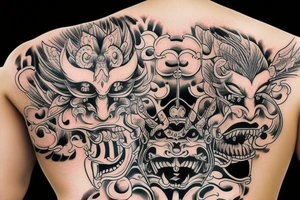 hannya mask back tattoo tattoo idea