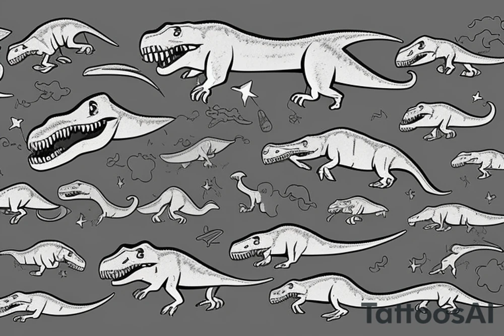 P40 Plane T-rex tattoo idea