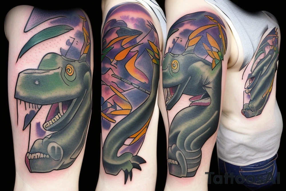 P40 Plane Dinosaur tattoo idea