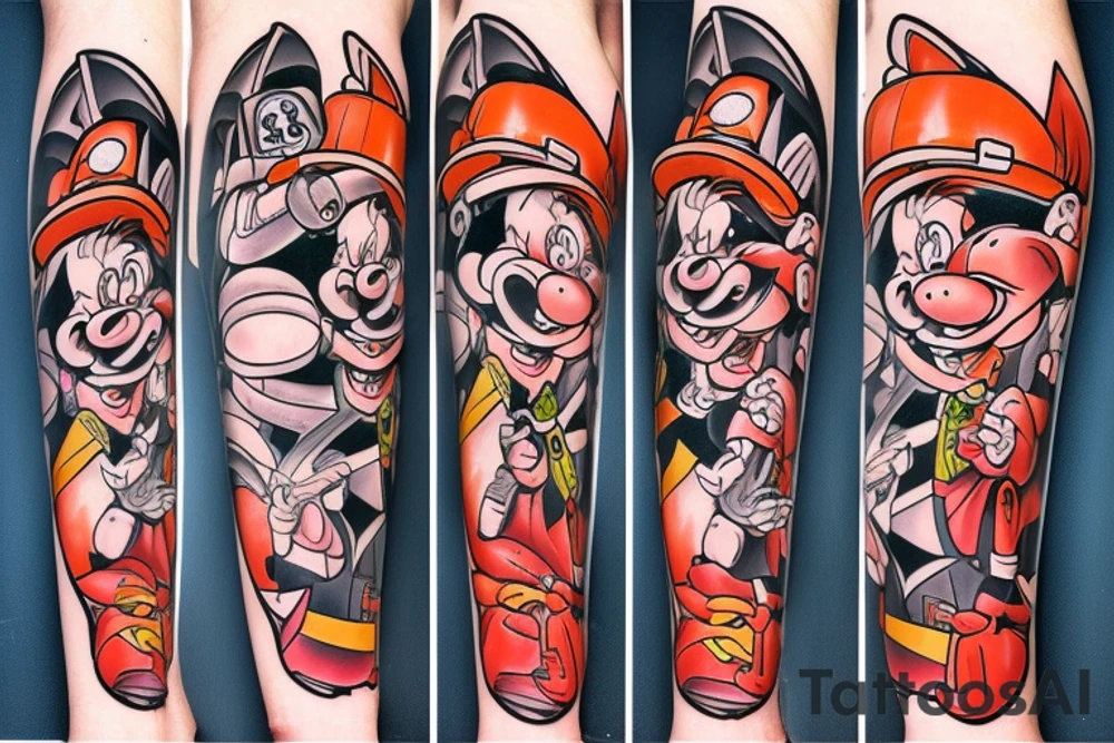 porky pig chainsaw tattoo idea