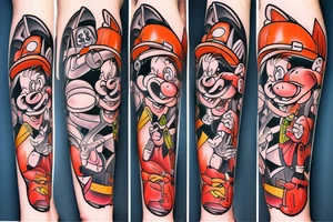 porky pig chainsaw tattoo idea