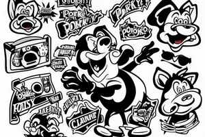 porky pig chainsaw tattoo idea