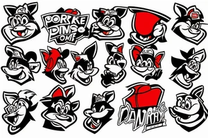 porky pig using chainsaw tattoo idea