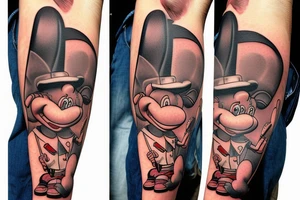 porky pig using chainsaw tattoo idea