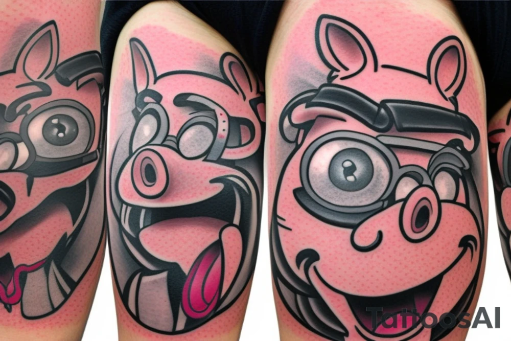 porky pig using chainsaw tattoo idea
