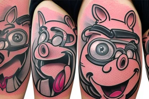porky pig using chainsaw tattoo idea