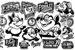 porky pig using chainsaw tattoo idea