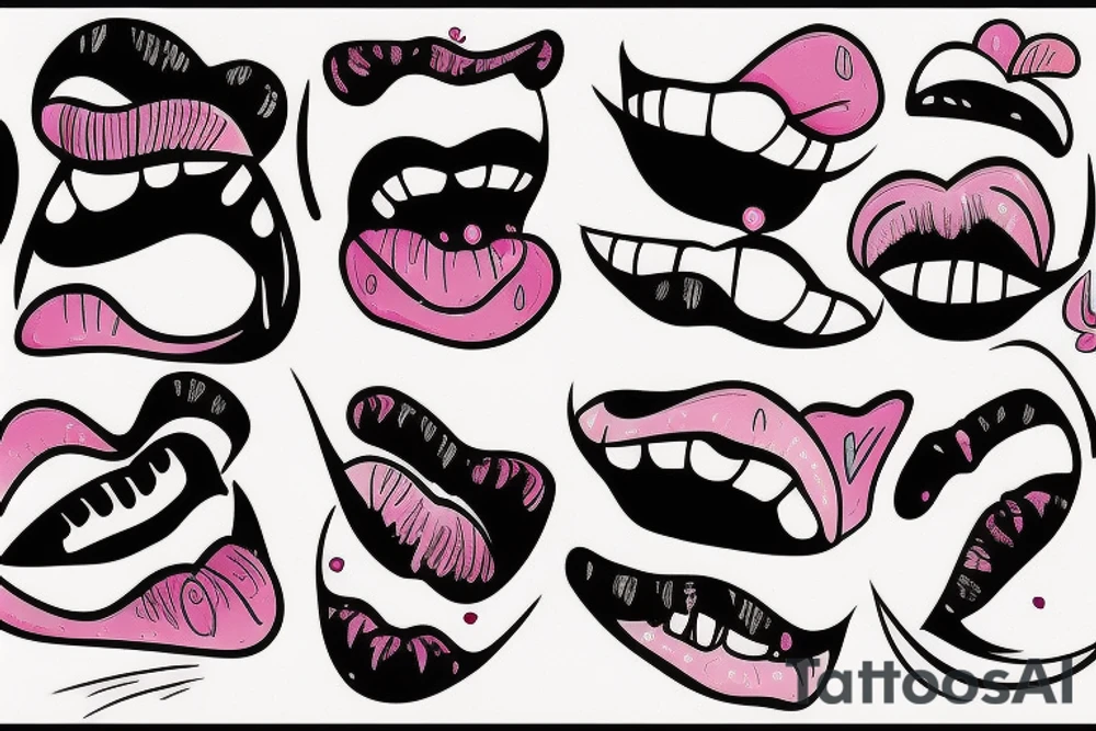 fuzzy lip boomerang tattoo idea