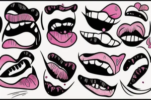 fuzzy lip boomerang tattoo idea