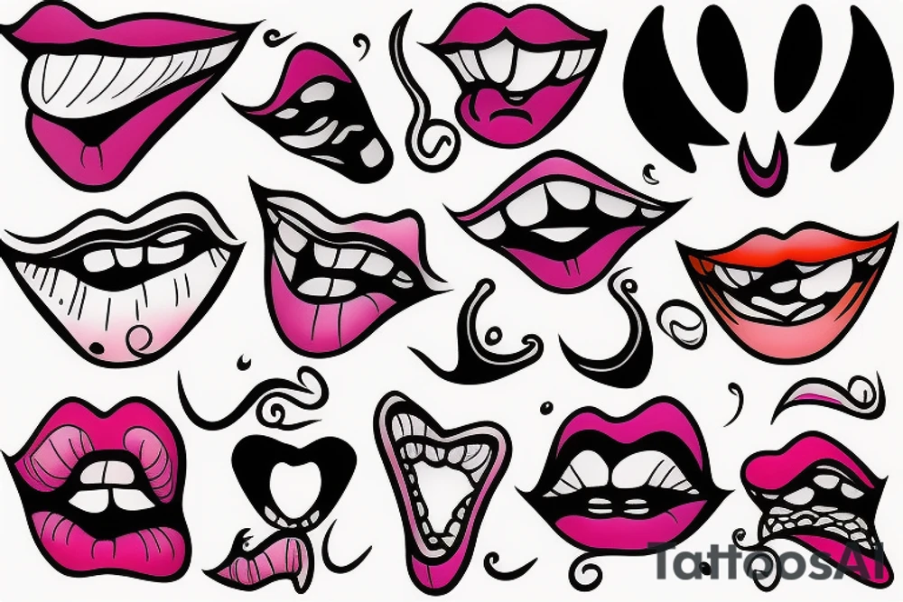 fuzzy lip boomerang tattoo idea