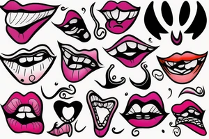 fuzzy lip boomerang tattoo idea