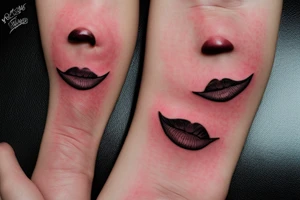 fuzzy lip boomerang tattoo idea