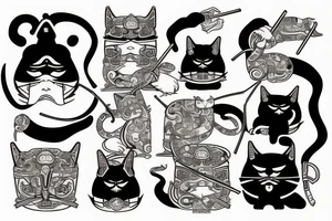 samurai cat tattoo idea