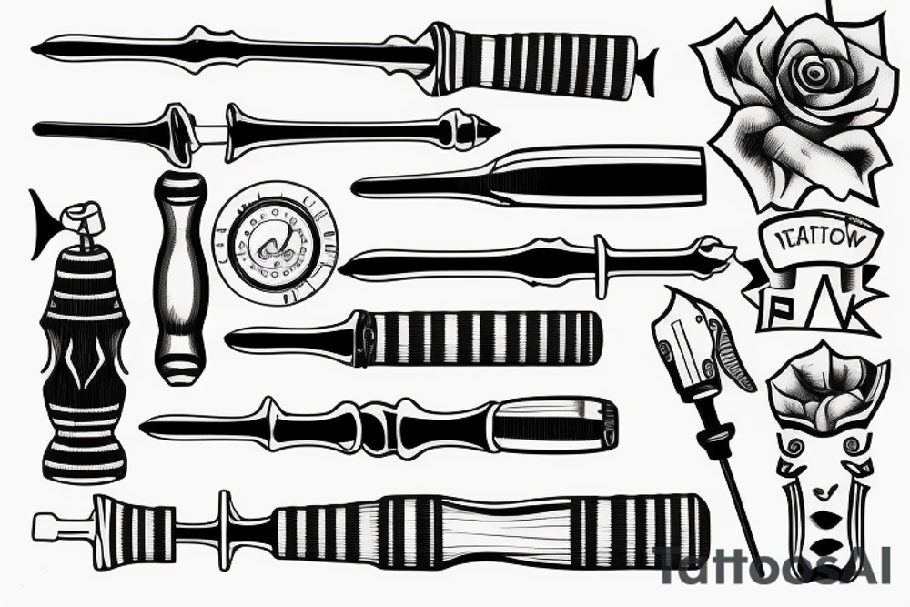 screwdriver vintage wooden handle tattoo idea