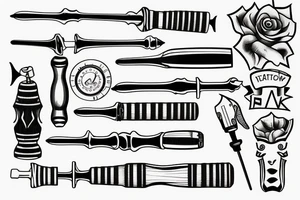 screwdriver vintage wooden handle tattoo idea