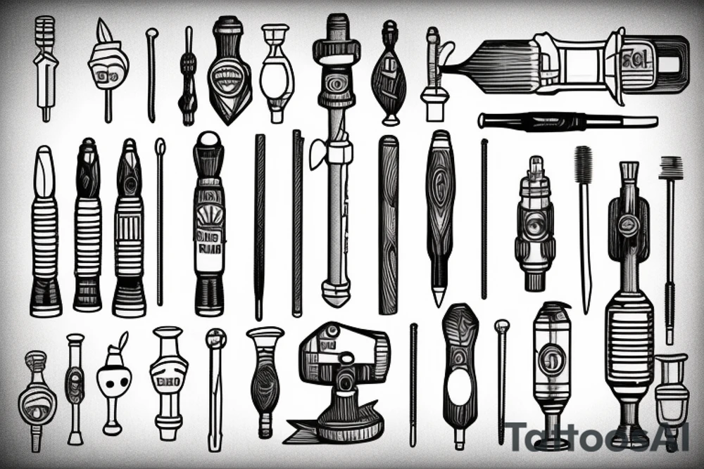 screwdriver vintage wooden handle tattoo idea