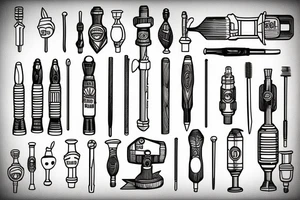 screwdriver vintage wooden handle tattoo idea