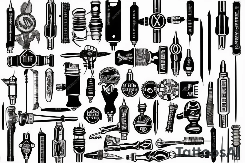 screwdriver vintage wooden handle tattoo idea