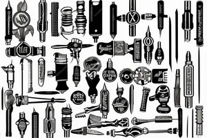screwdriver vintage wooden handle tattoo idea