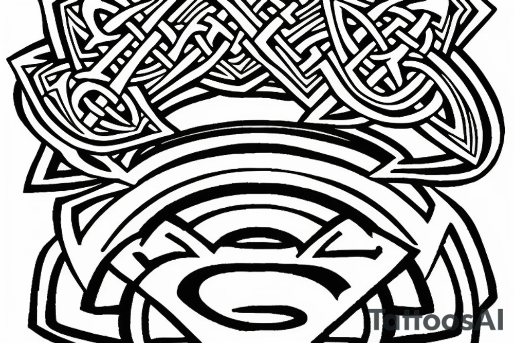 celtic style superman logo tattoo idea