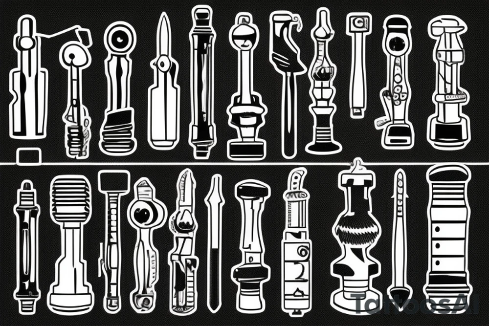 screwdriver vintage wooden handle tattoo idea