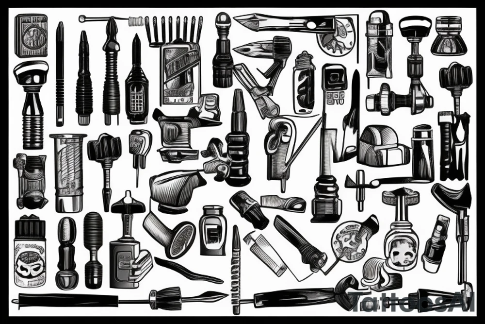 screwdriver vintage wooden handle tattoo idea