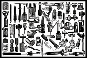 screwdriver vintage wooden handle tattoo idea