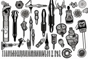 screwdriver sketched illustrative drawn tattoo idea