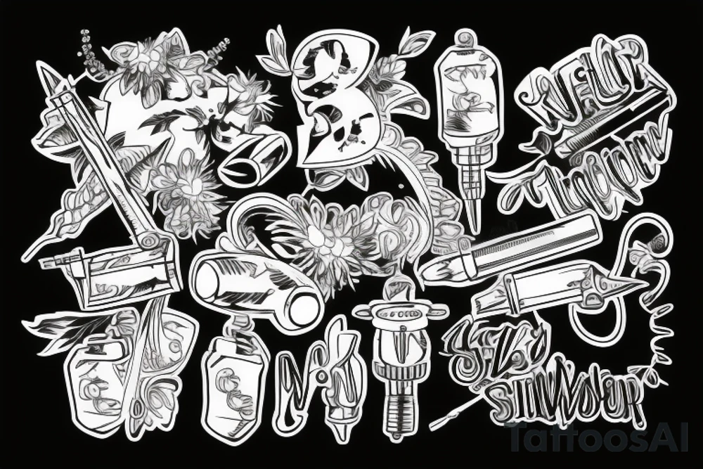 screwdriver sketched illustrative drawn tattoo idea