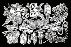 screwdriver sketched illustrative drawn tattoo idea