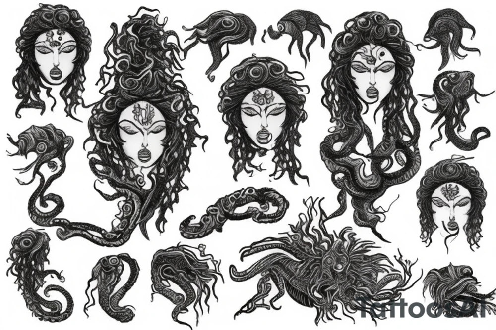 Medusa but indian tattoo idea