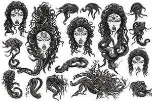 Medusa but indian tattoo idea