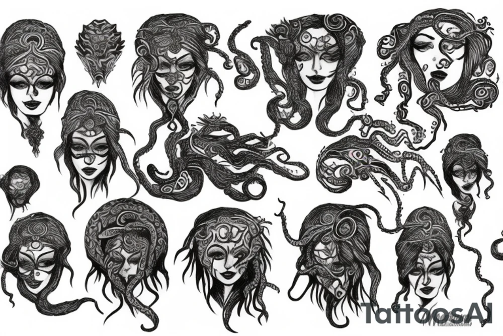 Medusa but indian tattoo idea
