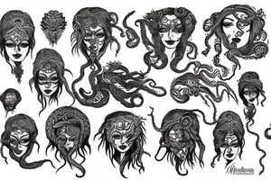 Medusa but indian tattoo idea